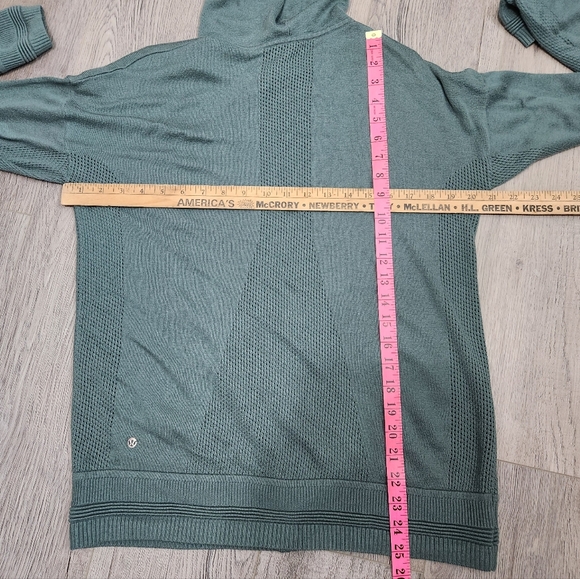 Lululemon Wake Up & Go Zipper Hoodie Sweater In Graphite Green Size L - Picture 15 of 15
